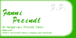 fanni preindl business card